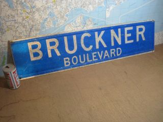 Vintage Nyc Bruckner Boulevard Street Sign Large York City