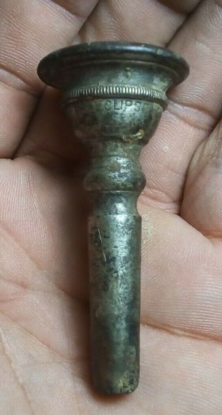 Antique Civil War Era Dug Brass Eclipse Bugle Trumpet Mouthpiece Rare