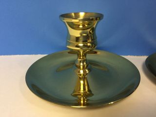 2 Baldwin Brass Candlestick Candle Holders Quality High Luster Polished Brass VG 2