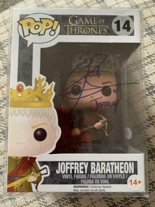 Jack Gleeson Signed Funko Pop Joffrey Baratheon,  Game Of Thrones 14 Bas