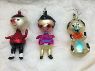 Vintage Rare 6 " Lucy,  Charlie Brown & Snoopy Christmas Orn 