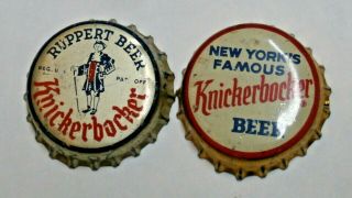 2 Diff - Knickerbocker Cork Beer Bottle Caps - York,  York