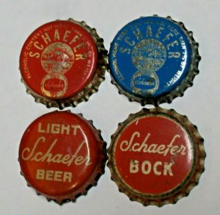 4 Diff - Schaefer (oh) Tax Cork Beer Bottle Caps - Cleveland,  Ohio & York