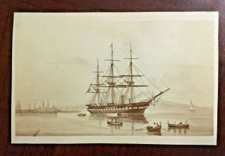 Civil War Cdv Uss Hartford Signed And Dated March 1868 Minty