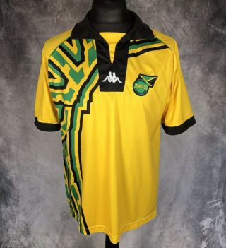 Kappa Jamaica Home 1998/2000 Vintage Retro Football Shirt Jersey Yellow Large