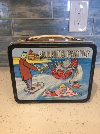 1974 Hanna Barbera Addams Family Metal Lunch Box W/thermos