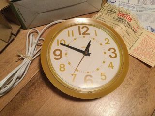 Vintage Sunbeam Electric Wall Clock With Box And Paperwork
