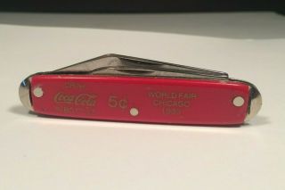 Vtg Drink Coca Cola In Bottles 1933 World Fair Coke Double Blade Pocket Knife
