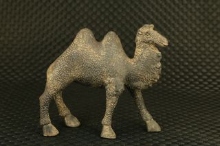 Unique Chinese Old Bronze Casting Carved Camel Statue Figure Collectable