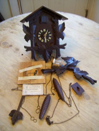 Vintage Germany Black Forest Carved Wood Cuckoo Clock For Parts/repair Works?