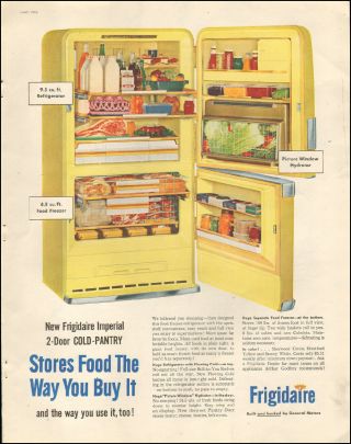1955 Vintage Ad For Frigidaire Refrigerator`retro Appliance Interior 051418)