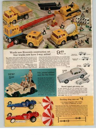 1967 Paper Ad Marx Mike Hazard Double Agent Car Rat Patrol Structo Car Carrier