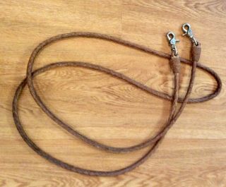 Braided Rawhide Roping Reins 8 Ft.  With Swivel Snaps