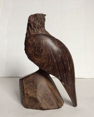 Vintage Primitive Handcarved Iron Wood Eagle Wooden Bird Sculpture 2
