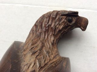 Vintage Primitive Handcarved Iron Wood Eagle Wooden Bird Sculpture 3