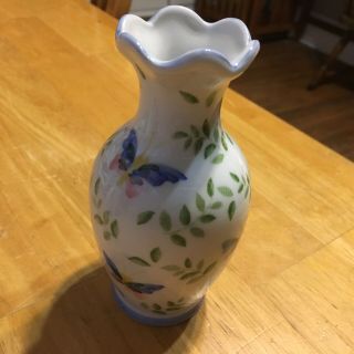 Precious Andrea By Sadek Vintage Porcelain Flower Butterfly Bud Vase