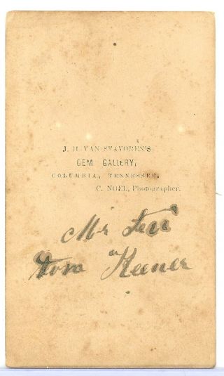 CDV PHOTOGRAPH DOUBLE ARMED CIVIL WAR SOLDIER 7TH CAVALRY PA IN COLUMBIA TN 2