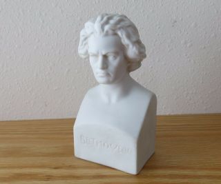 Antique Bisque Parian Bust Of Beethoven