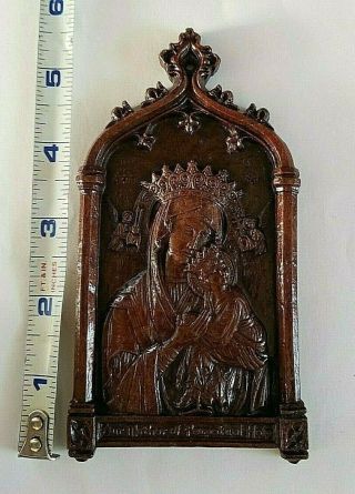 Vintage Burwood Material Virgin Mary Our Mother Of Perpetual Help Wall Plaque
