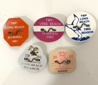 Set Of 6 Vintage Collectable Beach Tags Twp.  Long Beach Island