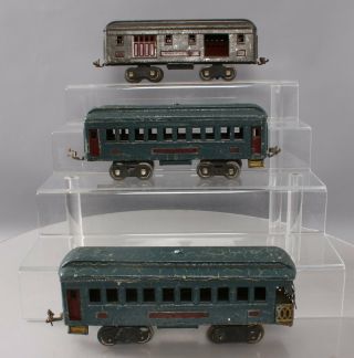Lionel Standard Gauge Vintage Tinplate Passenger Cars: 332,  37,  338 [3] - Repain