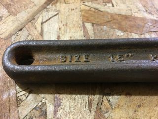 Vintage Antique Trimont Mfg Co 15  Trimo Monkey Wrench Adjustable Pat 12/19/11 3