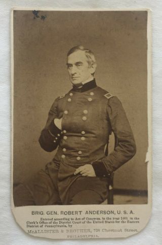 Civil War Brig.  General Robert Anderson - Cdv Photo By F.  Gutekunst - Phila.