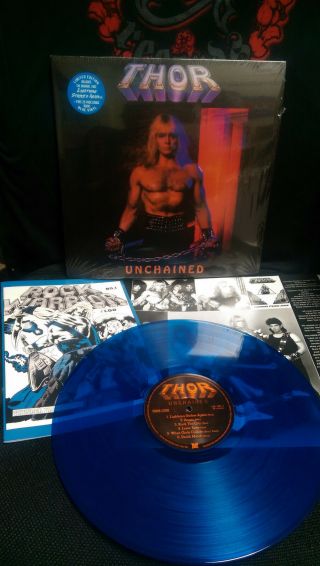 Thor - Unchained Lp Blue Vinyl Lightning Strikes War Hammer Rock The City Metal