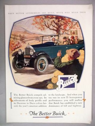 Buick Convertible Print Ad - 1925 Car,  Automobile,  Auto,  Motorcar