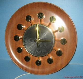 Vintage Spartus Mid Century Modern Atomic Age Kitchen Wall Clock 3