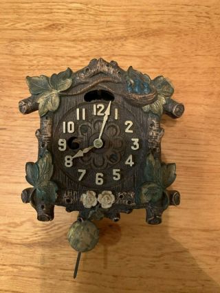 Antique Cuckoo Clock Blue Bird Novelty August C Keebler Co