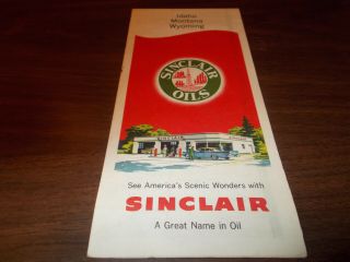1957 Sinclair Idaho/montana/wyoming Vintage Road Map / 57a