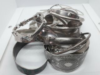 Large Parcel Of Antique And Vintage Silver Bracelets With Issues.  225 Grams.