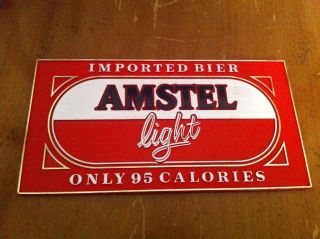 Vintage Amstel Light Beer Easel Back Sign Bier Van Munching Store Bar Display