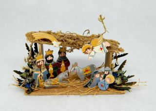 Vintage Karen Markland Christmas Nativity - Artisan Dollhouse Miniature 1:12