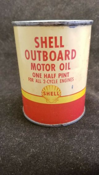 Vintage 1/2 Pint Metal Shell Outboard Motor Oil Can 15