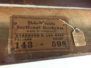 Antique Vintage Globe Wernicke Stacking Bookcase Base Bottom Size D Wood Cincina 2