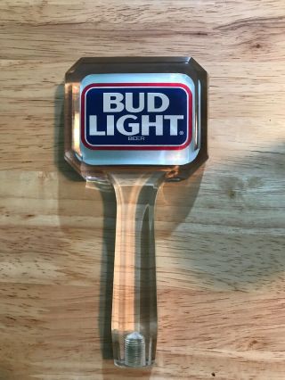 Vintage Bud Light Beer Tap Handle 7 " Clear Acrylic Plastic