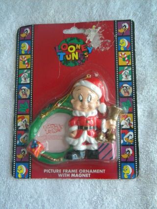 Looney Tunes Porky Pig Picture Frame Christmas Ornament W/magnet 1997