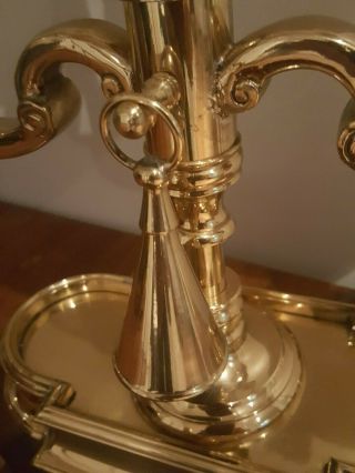VINTAGE Heavy Brass FRENCH BOUILLOTTE Candelabra DESK LAMP w/ Candle Snuffer 2