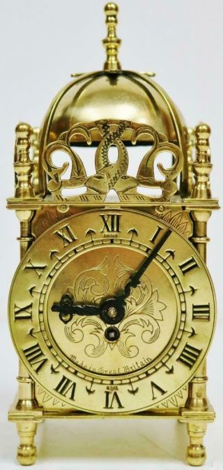 Sweet Vintage English Smiths Timepiece Mantel Clock,  Lantern Carriage Clock