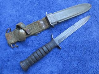 Vintage Ww2 Us M3 Military Knife And Sheath By Imperial Guard Marked