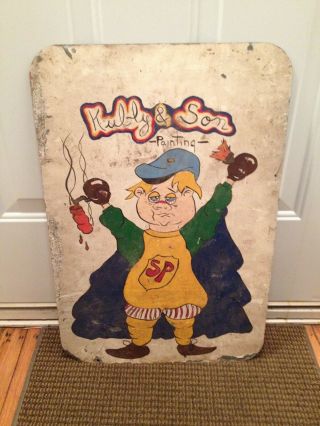 Vintage Double Sided Hand Painted Sign 2 