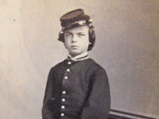 Young Uniformed Boy With Tax Stamp Cdv Photograph