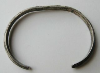 Vintage Native American Navajo Indian Sterling Silver Stamped Thin Cuff Bracelet 2