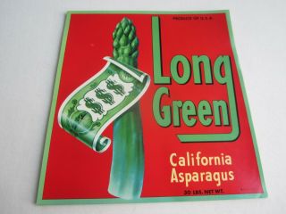 Of 25 Old Vintage - Long Green Asparagus Labels - Bank Note - Ca.