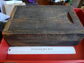 Antique Vintage Ingersoll Rand Pneumatic Tool Wood Box Crate Impact Wooden