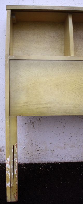 Vintage Blonde Mahogany Wood Wooden Full Bed Frame Utility Head Board Headboard 3