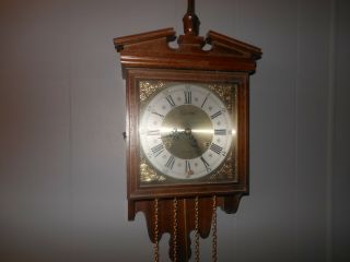 Linden Wall Clock 31 Days Mechanical Chime Decorative Wood Wall Hanging Clock.