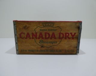 Vintage Canada Dry Beverage Ginger Ale Wood Box Crate W/ Divider 16.  5x11